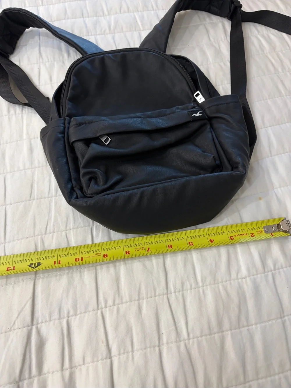 Abercrombie & Fitch Black Faux Leather Mini Backpack